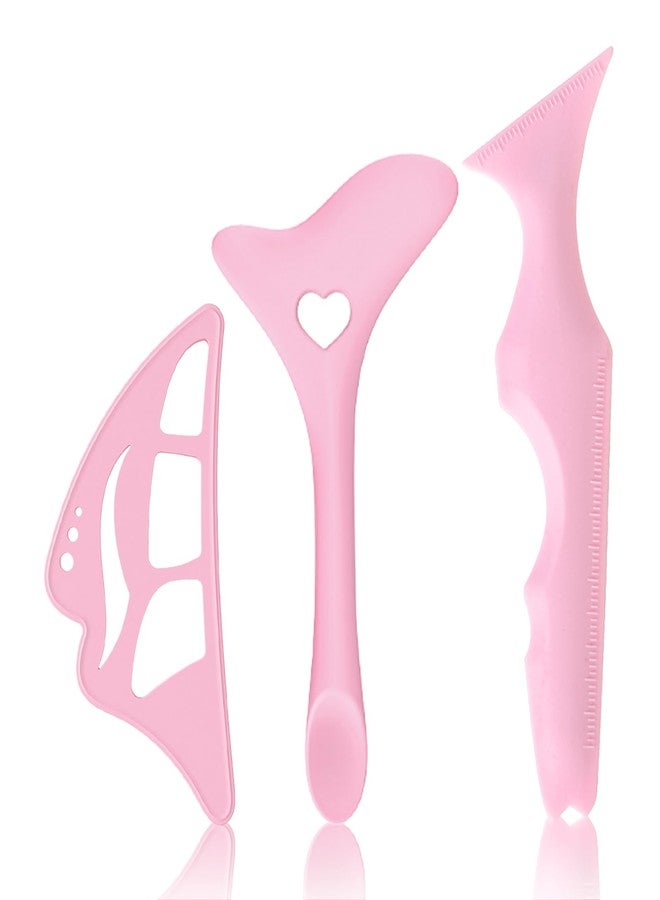 داجيدا مجموعة استنسلات تحديد العيون من داجيدا، 3 قطع، مناسبة لظلال العيون، وتحديد العيون، والماسكارا، استنسلات سيليكون قابلة لإعادة الاستخدام للحواجب، أداة متعددة الوظائف لتحديد العيون للنساء - Image 1